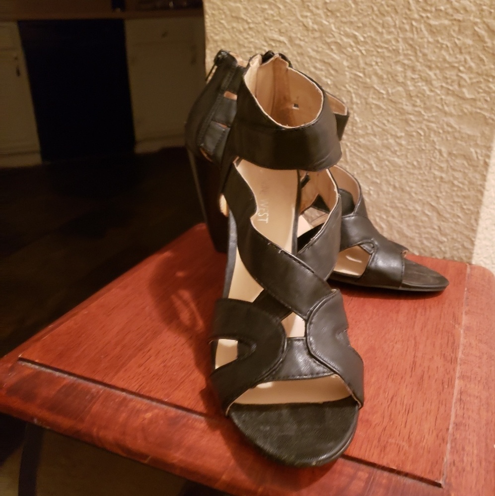 Black Nine West wedges